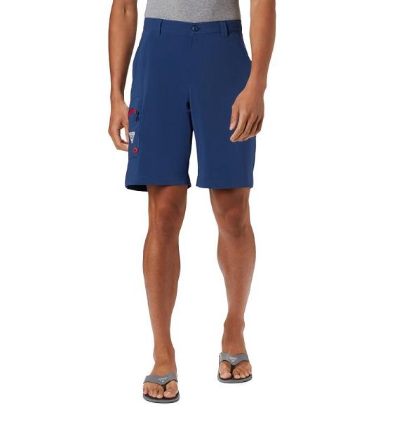 Columbia PFG Terminal Tackle Shorts Blue Red For Men's NZ2867 New Zealand